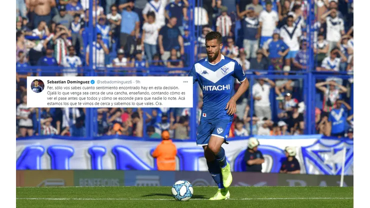 Foto de Fernando Gago y el mensaje de Sebastián Domínguez.