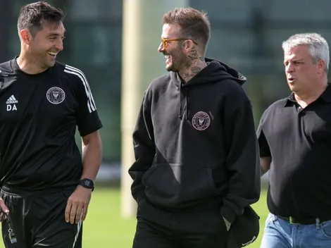 La celebración de David Beckham tras clasificación de Inter Miami a playoffs de MLS