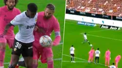 Ramos jugó al handball en el área y Soler selló su hat-trick de penal