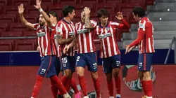 La celebración de los jugadores de Atlético de Madrid.