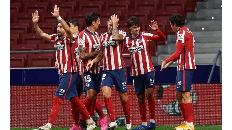 La celebración de los jugadores de Atlético de Madrid.