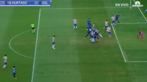 Hurtado marca el primero para Monterrey.