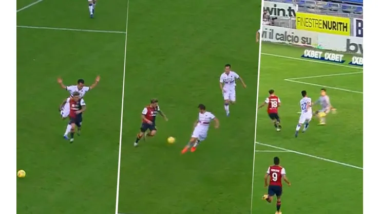 Nández recibió de Simeone e hizo un golazo digno de crack mundial para el Cagliari