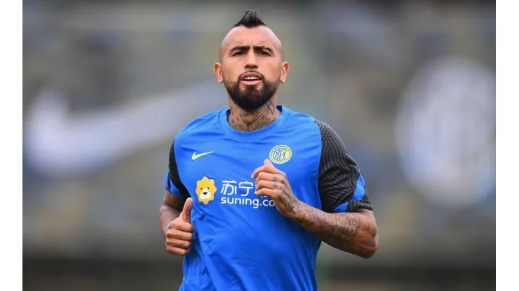 Arturo Vidal entrenando en Inter de Milán.