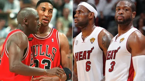 Michael Jordan, Scottie Pippen, LeBron James y Dwayne Wade