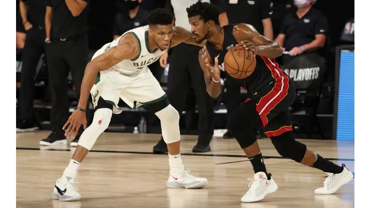Giannis Antetokounmpo podría ser compañero de Jimmy Butler en Miami Heat
