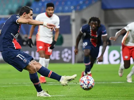 A Di María le atajaron un penal en RB Leizpig-Paris Saint-Germain