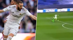 Gol de Karim Benzema y festejo.