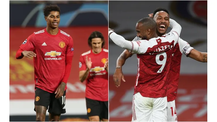 Manchester United vs. Arsenal juegan por la fecha 7 de la Premier League este domingo (Getty Images)