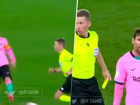 Messi se enojó, le tiró un pelotazo al árbitro y pudo ganarse la roja
