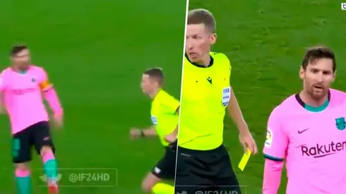 Messi se enojó, le tiró un pelotazo al árbitro y pudo ganarse la roja