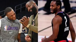 Rajon Rondo, Kendrick Perkins y Kawhi Leonard