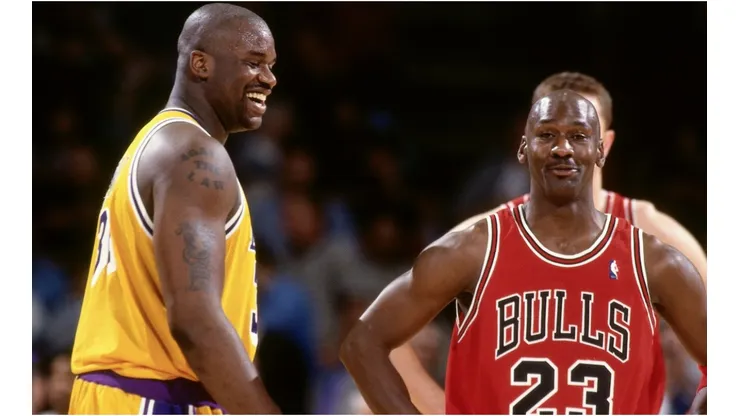 Shaquille O'Neal con Michael Jordan