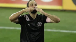 Gonzalo Higuaín de Inter Miami celebra después de anotar un gol (Getty).