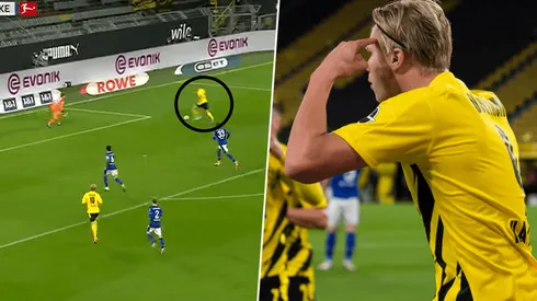 Enorme jugada de Erling Haaland.