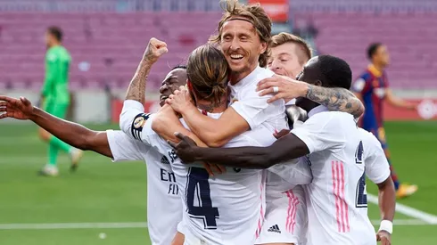 Foto de Luka Modric celebrando el 3 a 1 de Real Madrid.