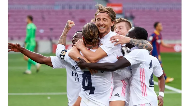 Foto de Luka Modric celebrando el 3 a 1 de Real Madrid.