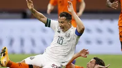 Andrés Guardado frente a Holanda en la fecha FIFA