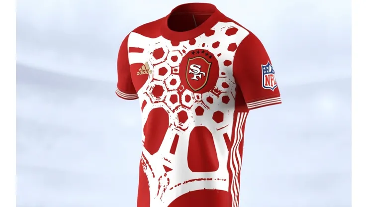 La jersey modo fútbol de los San Francisco 49ers