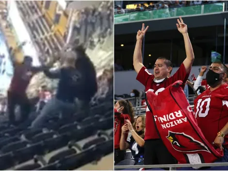 Video: fan de los Cowboys empujó a un aficionado rival escaleras abajo