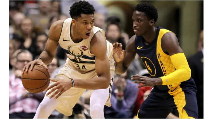 Giannis Antetokounmpo y Victor Oldaipo, NBA