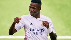 Vinicius Junior celebrando un gol para el Real Madrid en LaLiga (Getty Images).