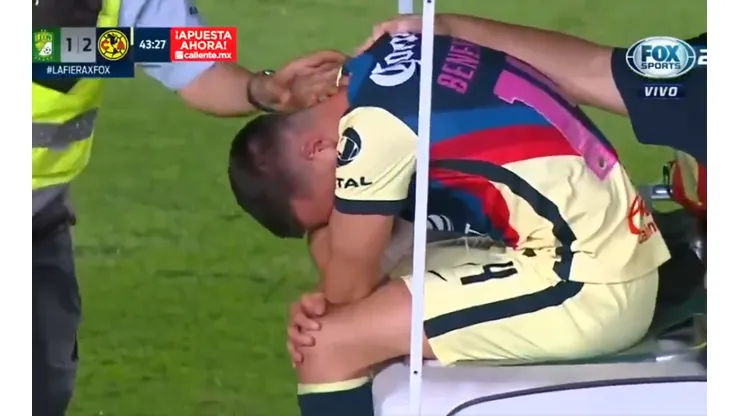 Nicolás Benedetti rompió en llanto tras lesionarse