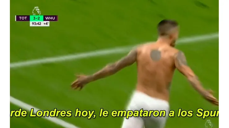 Se volvió loco: Bambino Pons cantó el golazo de Lanzini al Tottenham