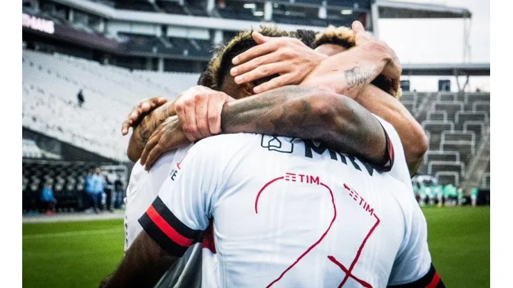 El festejo de los jugadores de Flamengo.