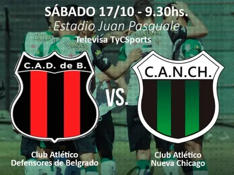 Ver en VIVO Defensores de Belgrano vs. Nueva Chicago por un amistoso