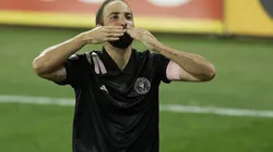 Gonzalo Higuaín celebrando un gol para Inter Miami por la MLS (Getty Images)