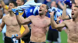 Foto de Pablo Zabaleta cuando jugó el Mundial de Brasil.