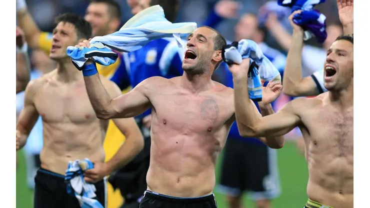 Foto de Pablo Zabaleta cuando jugó el Mundial de Brasil.