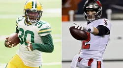 Jamaal Williams y Tom Brady