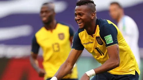 Michael Estrada, el goleador del partido.