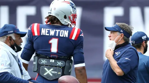 Cam Newton y Bill Belichick