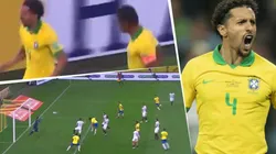 Gol de Marquinhos y 1-0 de Brasil.
