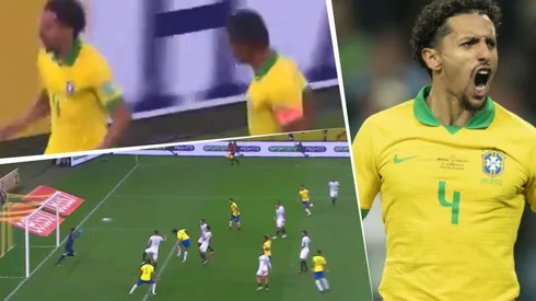 Gol de Marquinhos y 1-0 de Brasil.