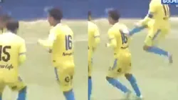 El autor de la insólita patada fue Diego Manicero.