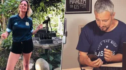 Foto captura de Ángela y el periodista.