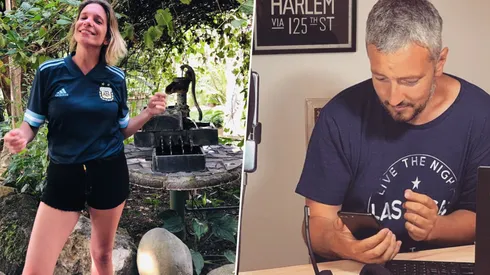 Foto captura de Ángela y el periodista.