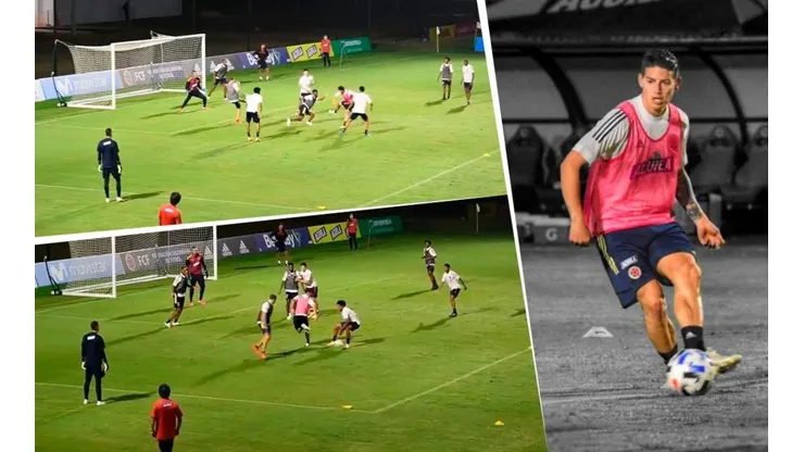 Magia pura de James: así fue su primer entrenamiento con Colombia