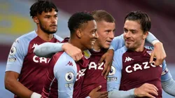 El festejo de los jugadores de Aston Villa.