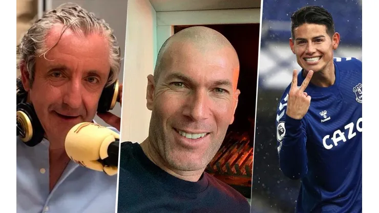 Josep Pedrerol, Zinedine Zidane y James Rodríguez.