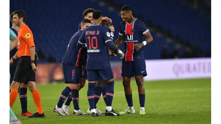 El festejo de los jugadores de Paris Saint-Germain.