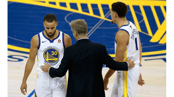 Stephen Curry, Steve Kerr y Klay Thompson