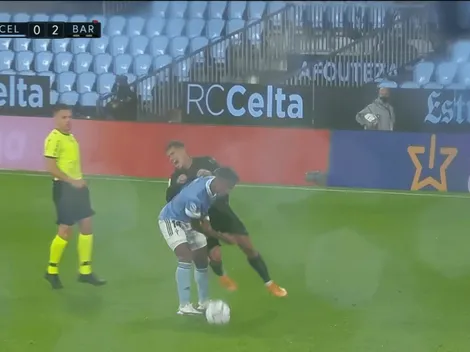 Renato Tapia le dio una dura patada a Coutinho en el Celta-Barca
