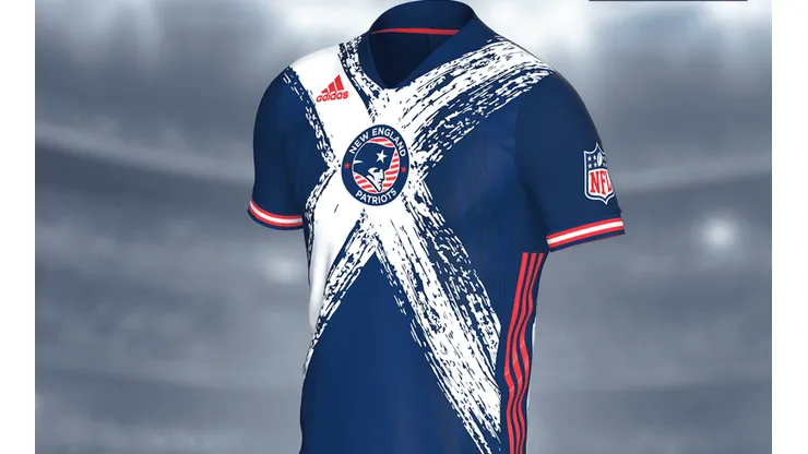 Jersey edición fútbol de los Patriots (Bolavip)