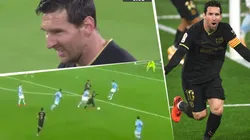 Messi hizo un jugadón, quiso tirar un centro pero Olaza la metió en contra