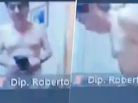 ¿Qué le pasa a los diputados? ¡En Paraguay captaron a uno sin ropa en plena sesión!